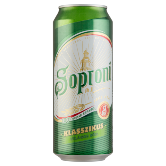 Soproni klasszikus világos sör 0,5 l 4,5% dobozos